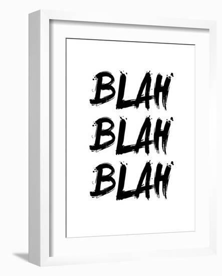 Blah Blah Blah White-NaxArt-Framed Art Print