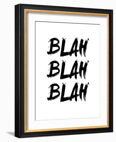 Blah Blah Blah White-NaxArt-Framed Art Print