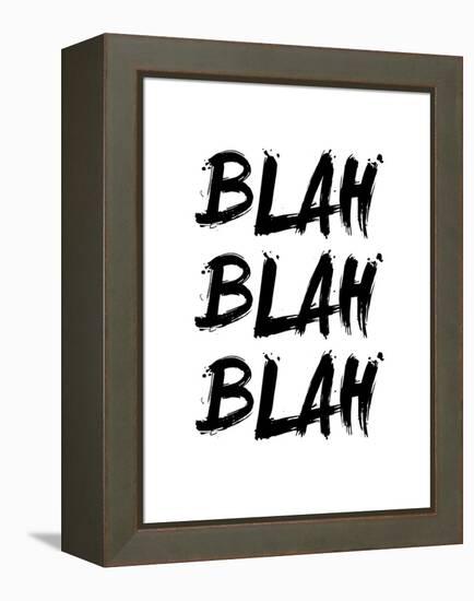 Blah Blah Blah White-NaxArt-Framed Stretched Canvas