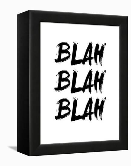 Blah Blah Blah White-NaxArt-Framed Stretched Canvas