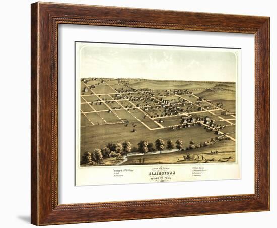Blairstown, Iowa - Panoramic Map-Lantern Press-Framed Art Print