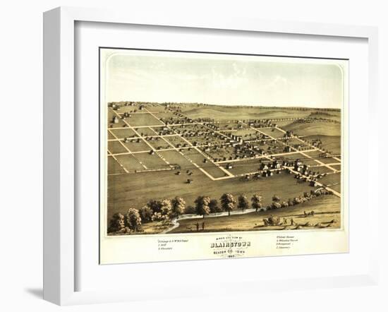 Blairstown, Iowa - Panoramic Map-Lantern Press-Framed Art Print