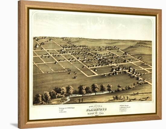 Blairstown, Iowa - Panoramic Map-Lantern Press-Framed Stretched Canvas