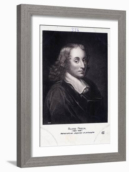 Blaise Pascal Engraving-Henry Hoppner Meyer-Framed Giclee Print