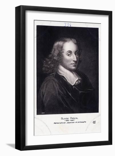 Blaise Pascal Engraving-Henry Hoppner Meyer-Framed Giclee Print