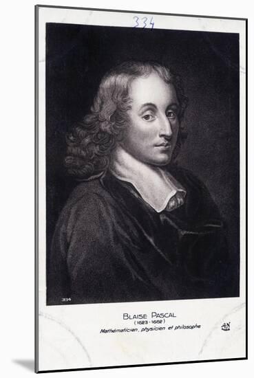 Blaise Pascal Engraving-Henry Hoppner Meyer-Mounted Giclee Print