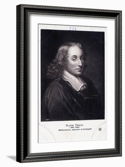 Blaise Pascal Engraving-Henry Hoppner Meyer-Framed Giclee Print