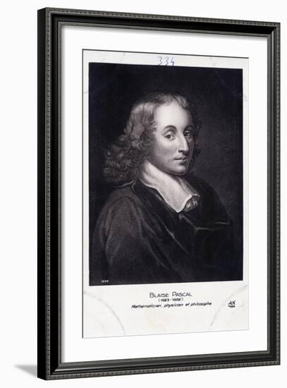 Blaise Pascal Engraving-Henry Hoppner Meyer-Framed Giclee Print