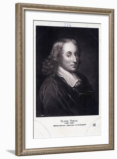 Blaise Pascal Engraving-Henry Hoppner Meyer-Framed Giclee Print