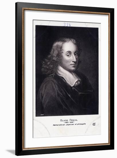 Blaise Pascal Engraving-Henry Hoppner Meyer-Framed Giclee Print