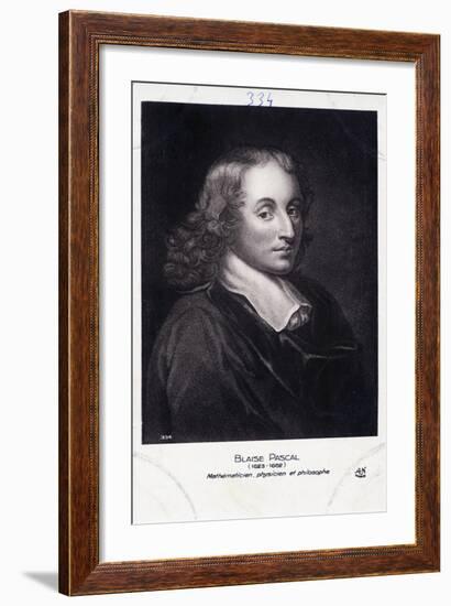 Blaise Pascal Engraving-Henry Hoppner Meyer-Framed Giclee Print