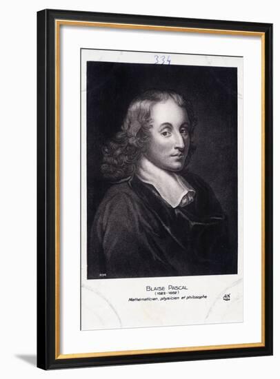 Blaise Pascal Engraving-Henry Hoppner Meyer-Framed Giclee Print