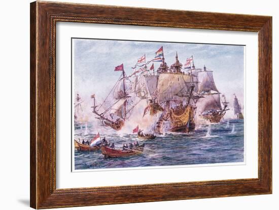 Blake and Tromp-Period of the Dutch Wars, 1915-William Lionel Wyllie-Framed Giclee Print