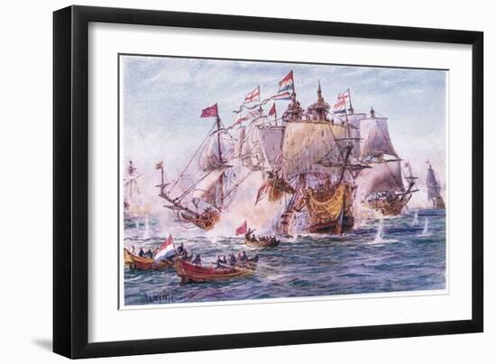 Blake and Tromp-Period of the Dutch Wars, 1915-William Lionel Wyllie-Framed Giclee Print