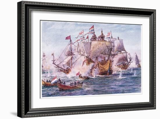 Blake and Tromp-Period of the Dutch Wars, 1915-William Lionel Wyllie-Framed Giclee Print