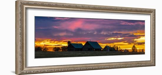 Blanchards home at Sunset, Hastings Mesa Colorado near RIDGWAY, COLORADO-Panoramic Images-Framed Photographic Print