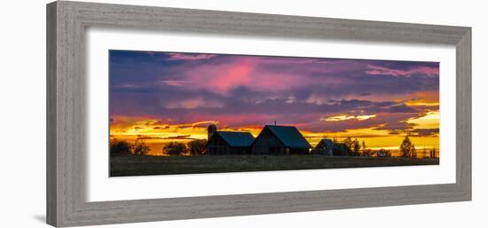 Blanchards home at Sunset, Hastings Mesa Colorado near RIDGWAY, COLORADO-Panoramic Images-Framed Photographic Print