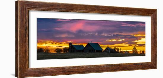 Blanchards home at Sunset, Hastings Mesa Colorado near RIDGWAY, COLORADO-Panoramic Images-Framed Photographic Print