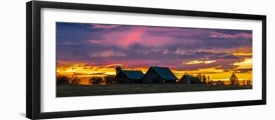 Blanchards home at Sunset, Hastings Mesa Colorado near RIDGWAY, COLORADO-Panoramic Images-Framed Photographic Print
