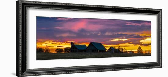 Blanchards home at Sunset, Hastings Mesa Colorado near RIDGWAY, COLORADO-Panoramic Images-Framed Photographic Print