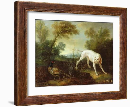 Blanche, Bitch of the Royal Hunting Pack-Jean-Baptiste Oudry-Framed Giclee Print