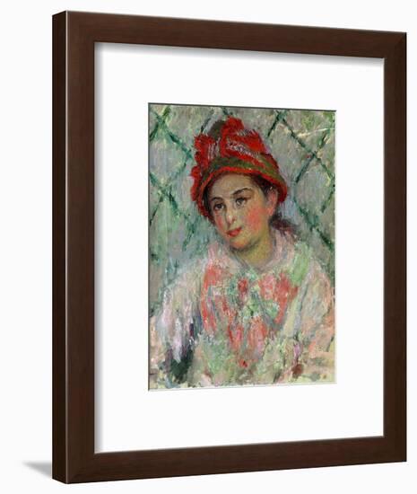Blanche Hoschede (1865-1947), youngest daughter of Mme. Hoschede, Monet's second wife. Canvas,1880-Claude Monet-Framed Giclee Print