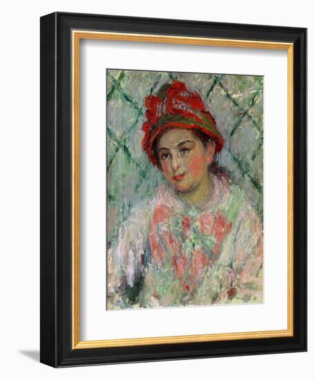 Blanche Hoschede (1865-1947), youngest daughter of Mme. Hoschede, Monet's second wife. Canvas,1880-Claude Monet-Framed Giclee Print