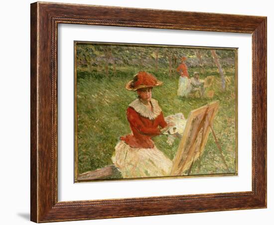 Blanche Hoschede Painting, 1892-Claude Monet-Framed Giclee Print