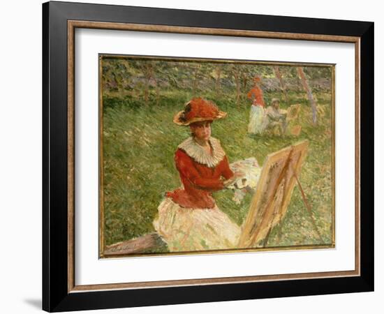 Blanche Hoschede Painting, 1892-Claude Monet-Framed Giclee Print