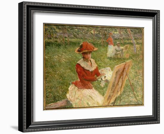 Blanche Hoschede Painting, 1892-Claude Monet-Framed Giclee Print