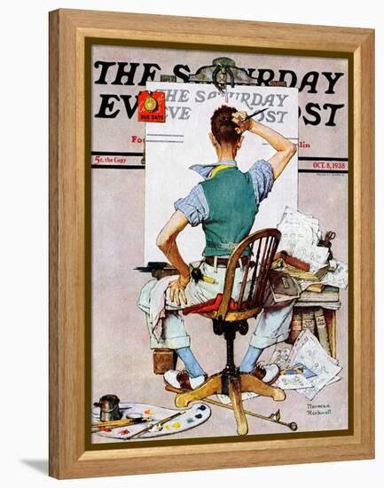 "Blank Canvas" Saturday Evening Post Cover, October 8,1938-Norman Rockwell-Framed Premier Image Canvas