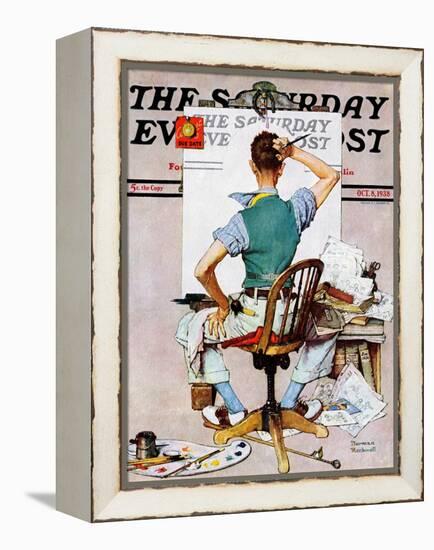 "Blank Canvas" Saturday Evening Post Cover, October 8,1938-Norman Rockwell-Framed Premier Image Canvas