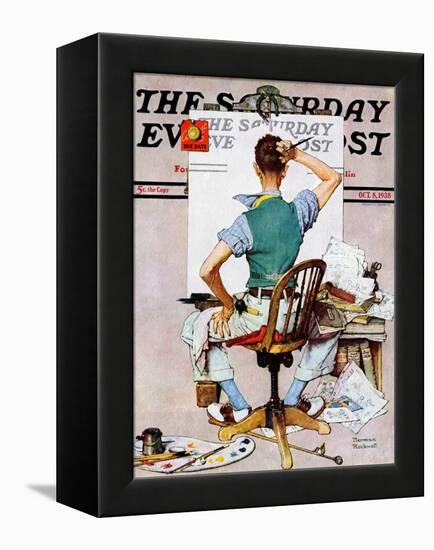 "Blank Canvas" Saturday Evening Post Cover, October 8,1938-Norman Rockwell-Framed Premier Image Canvas