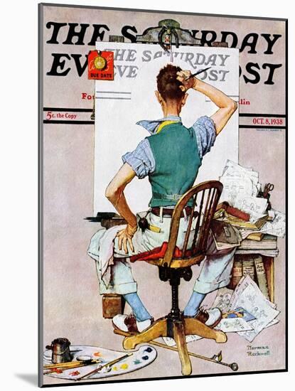 "Blank Canvas" Saturday Evening Post Cover, October 8,1938-Norman Rockwell-Mounted Giclee Print