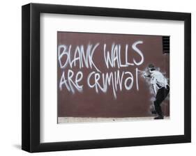 Blank Walls Are Criminal-Banksy-Framed Giclee Print