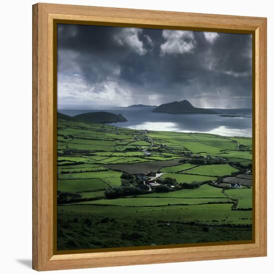 Blasket Sound to Blasket Islands and Slea Head, Dingle Peninsula, Munster, Republic of Ireland-Stuart Black-Framed Premier Image Canvas