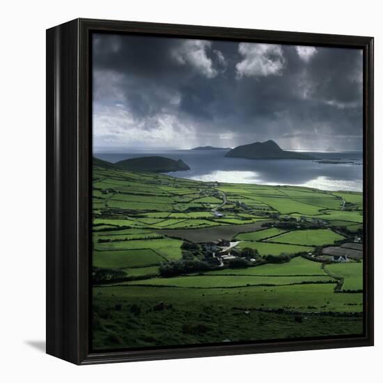 Blasket Sound to Blasket Islands and Slea Head, Dingle Peninsula, Munster, Republic of Ireland-Stuart Black-Framed Premier Image Canvas