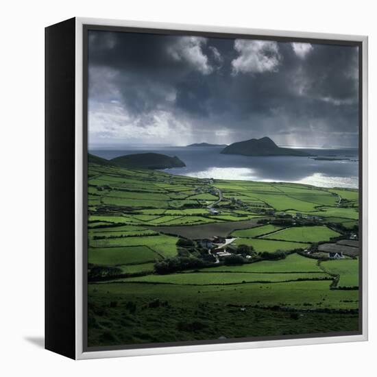 Blasket Sound to Blasket Islands and Slea Head, Dingle Peninsula, Munster, Republic of Ireland-Stuart Black-Framed Premier Image Canvas