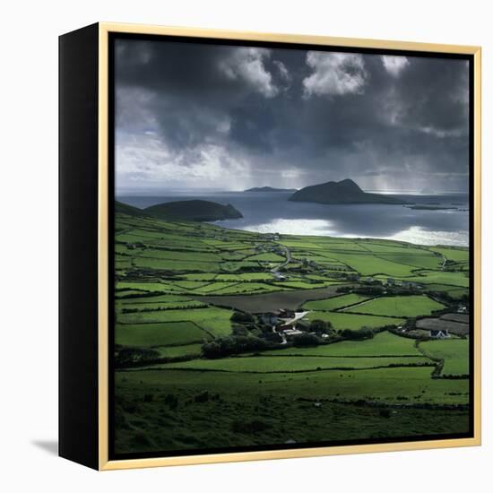 Blasket Sound to Blasket Islands and Slea Head, Dingle Peninsula, Munster, Republic of Ireland-Stuart Black-Framed Premier Image Canvas