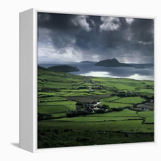 Blasket Sound to Blasket Islands and Slea Head, Dingle Peninsula, Munster, Republic of Ireland-Stuart Black-Framed Premier Image Canvas