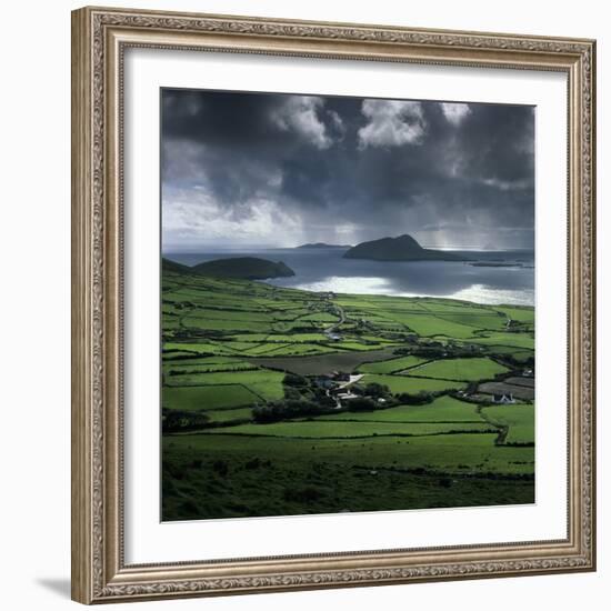 Blasket Sound to Blasket Islands and Slea Head, Dingle Peninsula, Munster, Republic of Ireland-Stuart Black-Framed Photographic Print