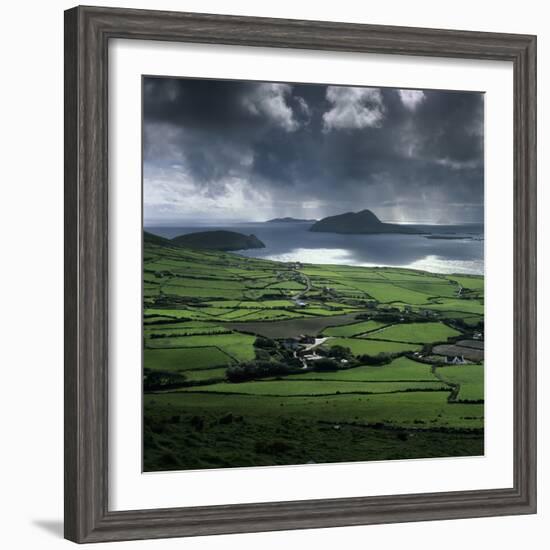 Blasket Sound to Blasket Islands and Slea Head, Dingle Peninsula, Munster, Republic of Ireland-Stuart Black-Framed Photographic Print