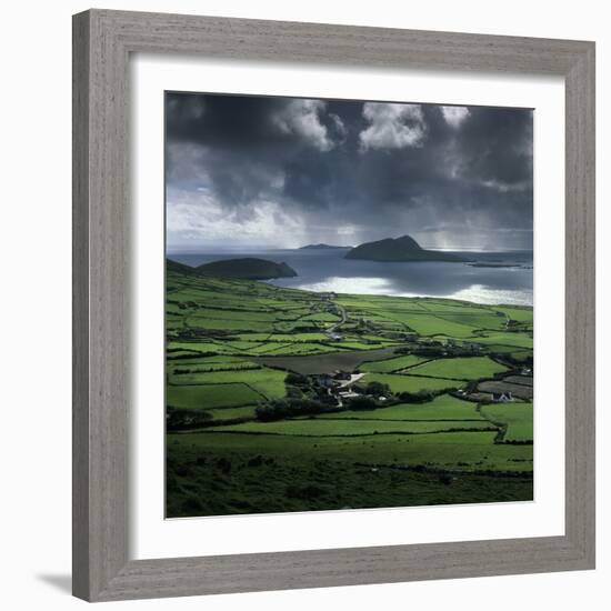 Blasket Sound to Blasket Islands and Slea Head, Dingle Peninsula, Munster, Republic of Ireland-Stuart Black-Framed Photographic Print