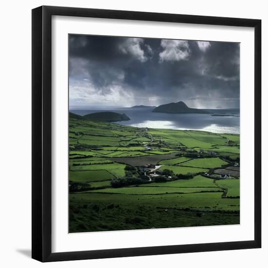 Blasket Sound to Blasket Islands and Slea Head, Dingle Peninsula, Munster, Republic of Ireland-Stuart Black-Framed Photographic Print