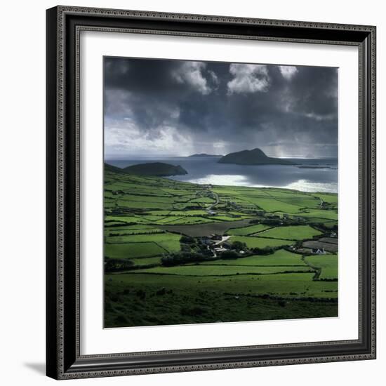 Blasket Sound to Blasket Islands and Slea Head, Dingle Peninsula, Munster, Republic of Ireland-Stuart Black-Framed Photographic Print