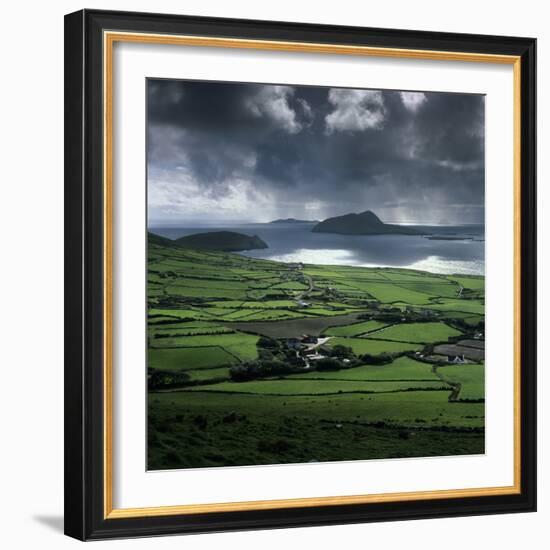 Blasket Sound to Blasket Islands and Slea Head, Dingle Peninsula, Munster, Republic of Ireland-Stuart Black-Framed Photographic Print