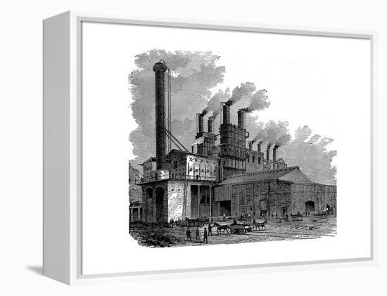 Blast Furnaces at the Phoenix Iron and Bridge Works, Phoenixville, Pennsylvania, USA, 1873-null-Framed Premier Image Canvas