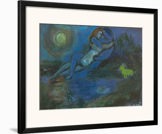 Blaues Paar am Wasser-Marc Chagall-Framed Art Print