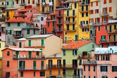 Colourful Texture Of Manarola City Of Cinque Terre - Italy-Blaz Kure-Framed Premium Giclee Print