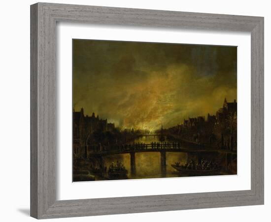 Blaze in Amsterdam-Aert van der Neer-Framed Giclee Print